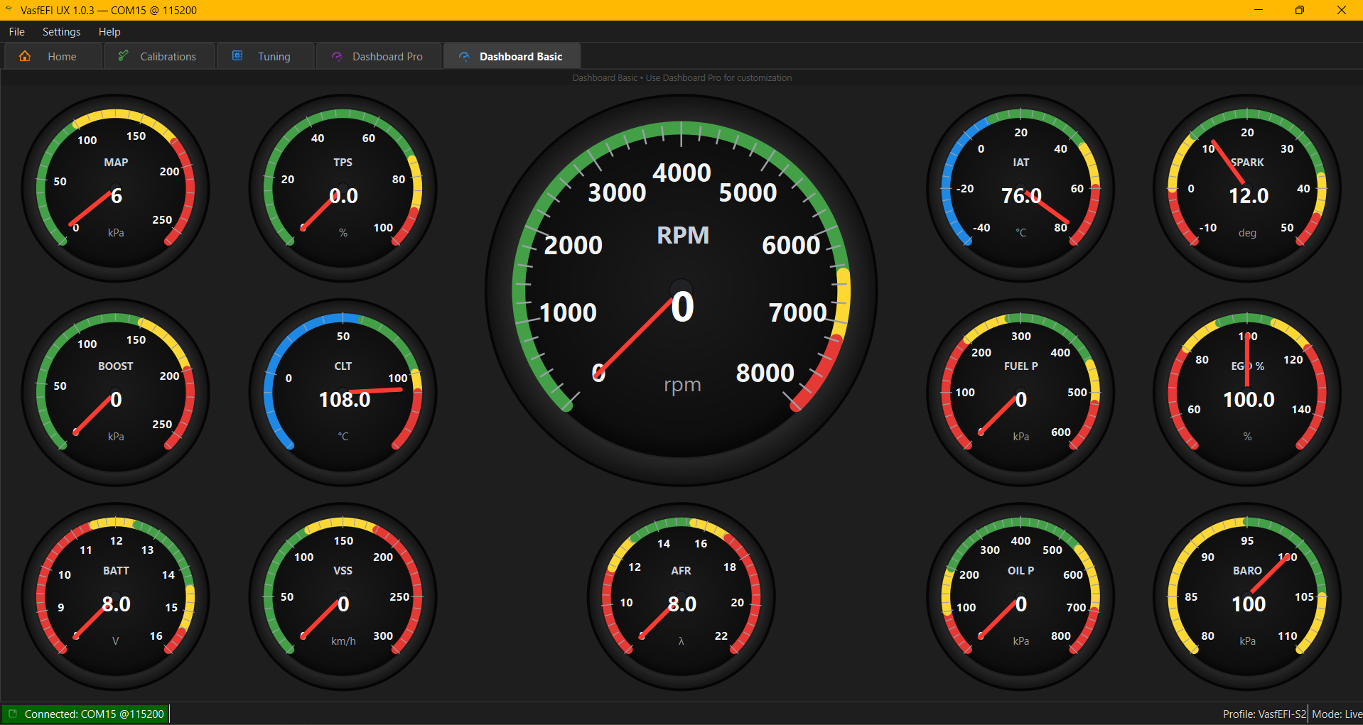 VasfEFI UX live engine dashboard
